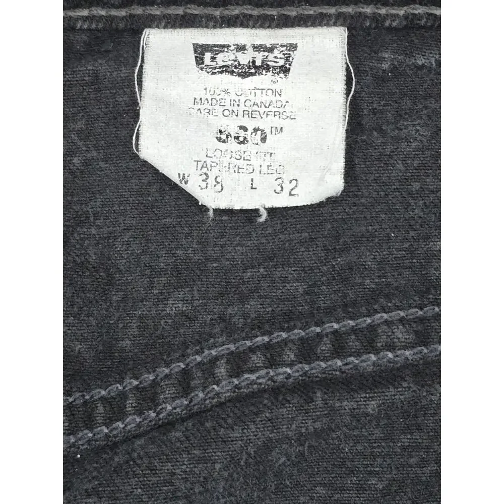 VTG 1996 Levis 560 Black Jeans 38x32 Made in Canada 90s Loose Fit Tapered EUC